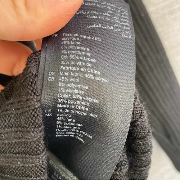 Women’s Sandro Cardigan Black Crochet Collar - Picture 6 of 6